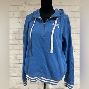 EUC Victoria Secret PINK Women’s Medium Blue Quarter Zip Hoodie